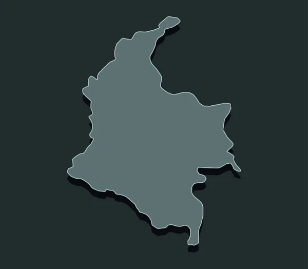 Mapa Kolumbie Vektorová Ilustrace Jednoduchá Konstrukce — Stockový vektor