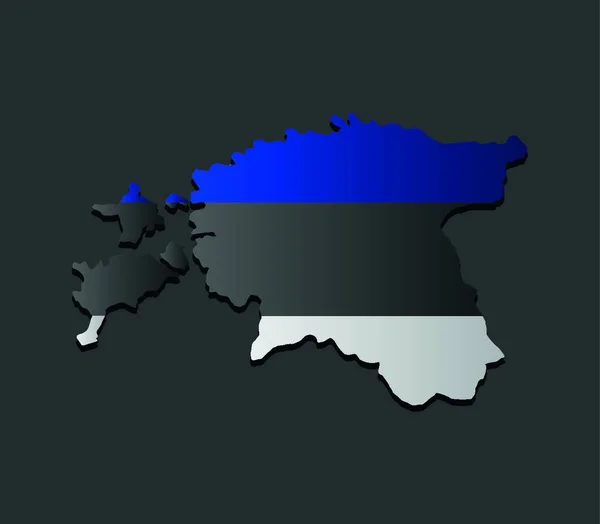 Estonya Haritası Vektör Illüstrasyonu Basit Tasarım — Stok Vektör
