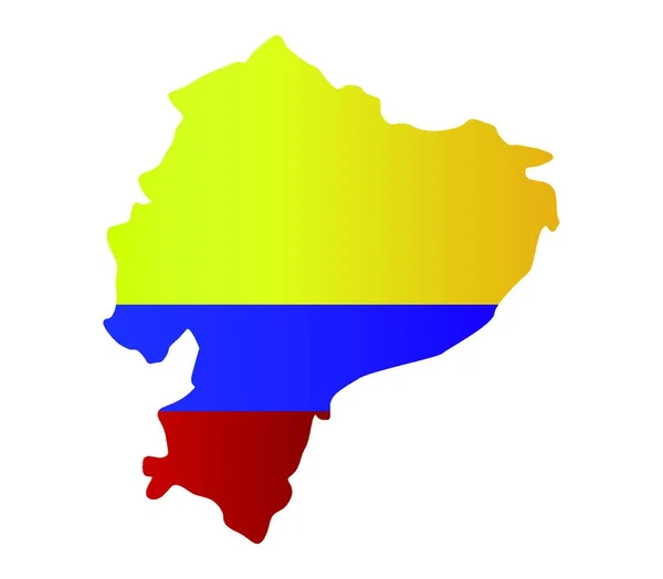 Ecuador Kaart Vector Illustratie Eenvoudig Ontwerp — Stockvector