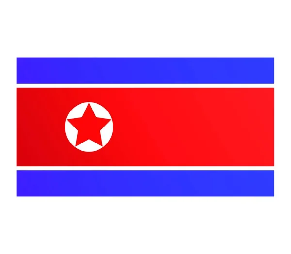 Bandera Corea Del Norte Vector Ilustración Diseño Simple — Vector de stock