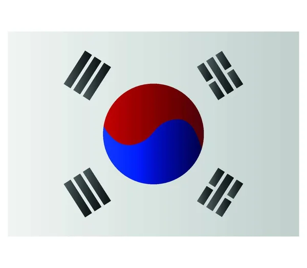 Dél Korea Zászló Vektor Illusztráció Egyszerű Tervezés — Stock Vector