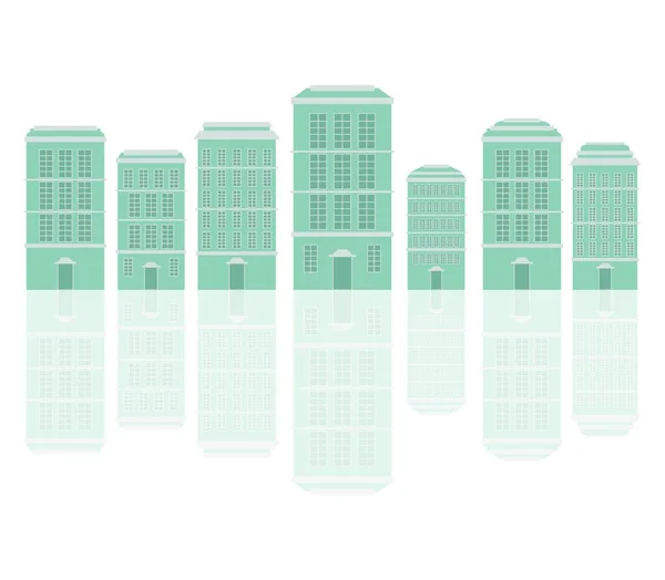 Skyline Cidade Ilustração Vetorial Design Simples — Vetor de Stock