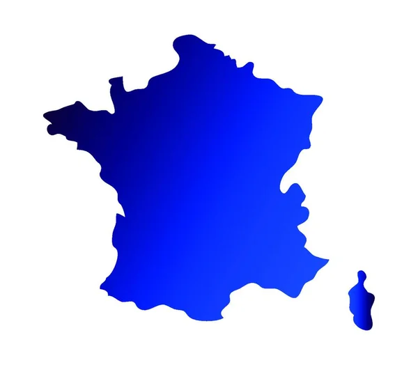 Карта Франции Векторная Иллюстрация — стоковый вектор