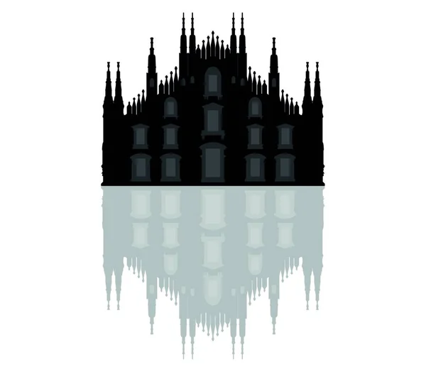 ミラノ大聖堂 ベクトル図シンプルなデザイン — ストックベクタ