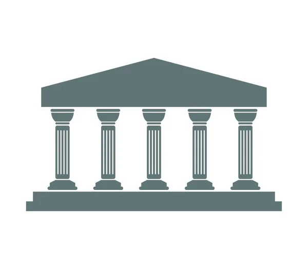 Icona Del Tempio Greco Illustrazione Vettoriale Design Semplice — Vettoriale Stock