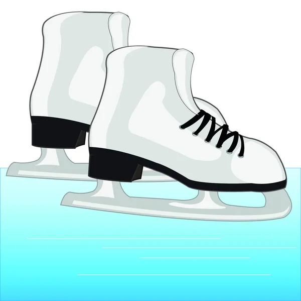 Skates Ice Vector Illustration Simple Design — Stock Vector
