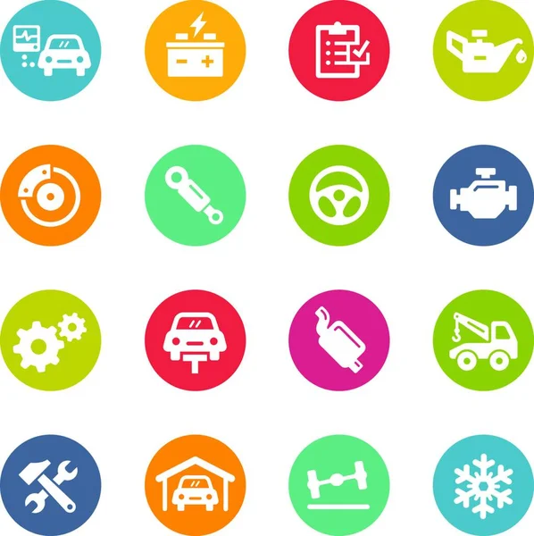 Car Service Icons Vector Illustration — Stock Vector