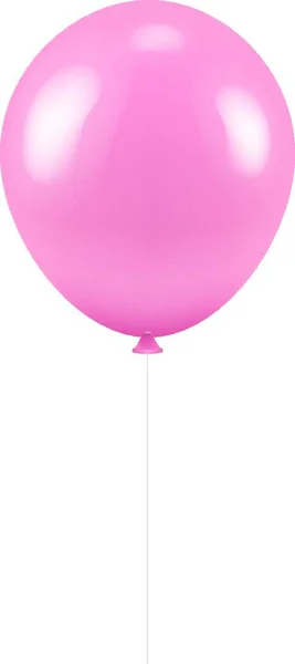 Ballon Rose Isolé Illustration Vectorielle Design Simple — Image vectorielle