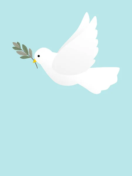 Een Vliegende Vredesduif Met Olijftak Vector Illustratie Ontwerp — Stockvector