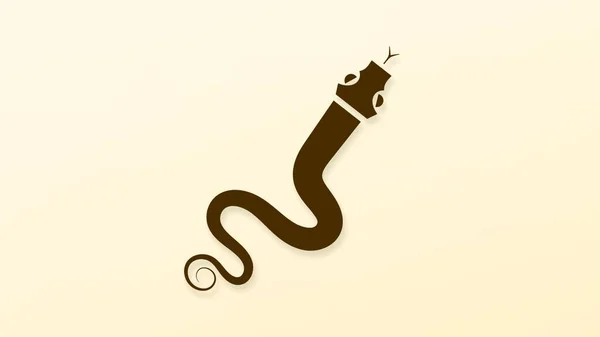 Snake Silhouette Illustration Black Serpent Isolated Background Vector — Stock Vector