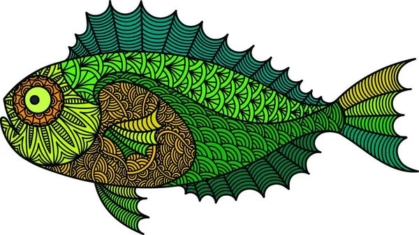 Decorative Fish Illustration Vector Illustratiomn — Vettoriale Stock