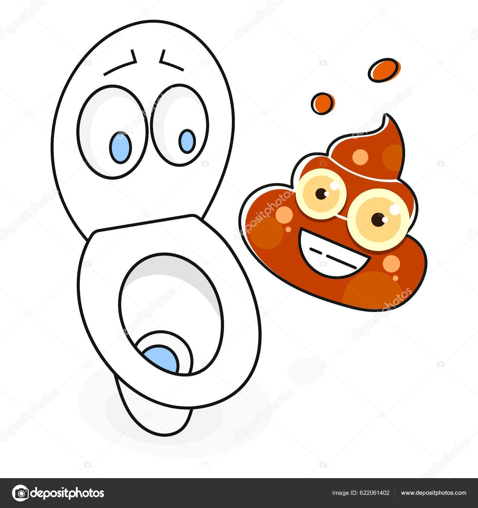 Dirty Toilet Cartoon Illustration Ready Your Design Greeting Card Stock