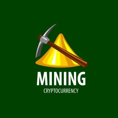 Dijital para birimi madenciliği, basit vektör illüstrasyonu 