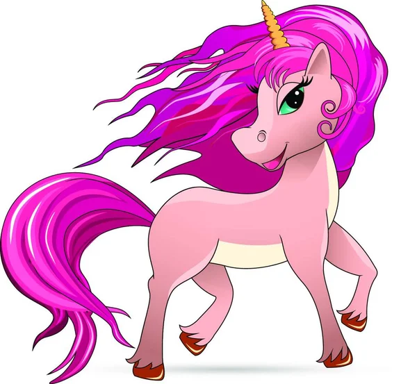 Magic Pink Unicorn Graphic Illustration — Stock Vector
