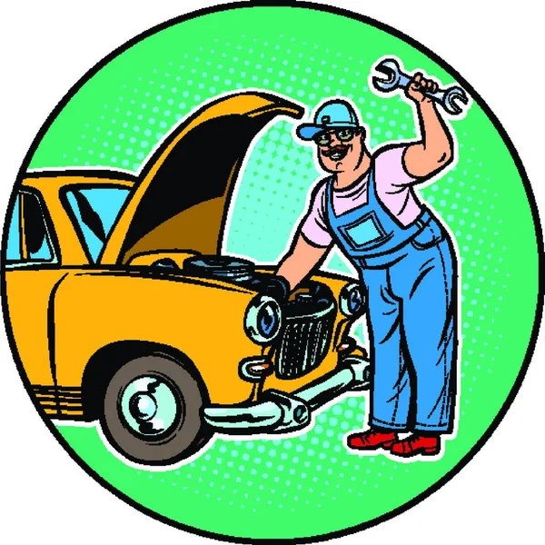 Autoreparatur Farbige Vektor Illustration — Stockvektor