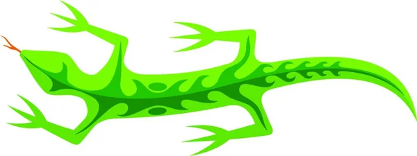Φυλή Lizard Πράσινο Διανυσματική Απεικόνιση — Διανυσματικό Αρχείο