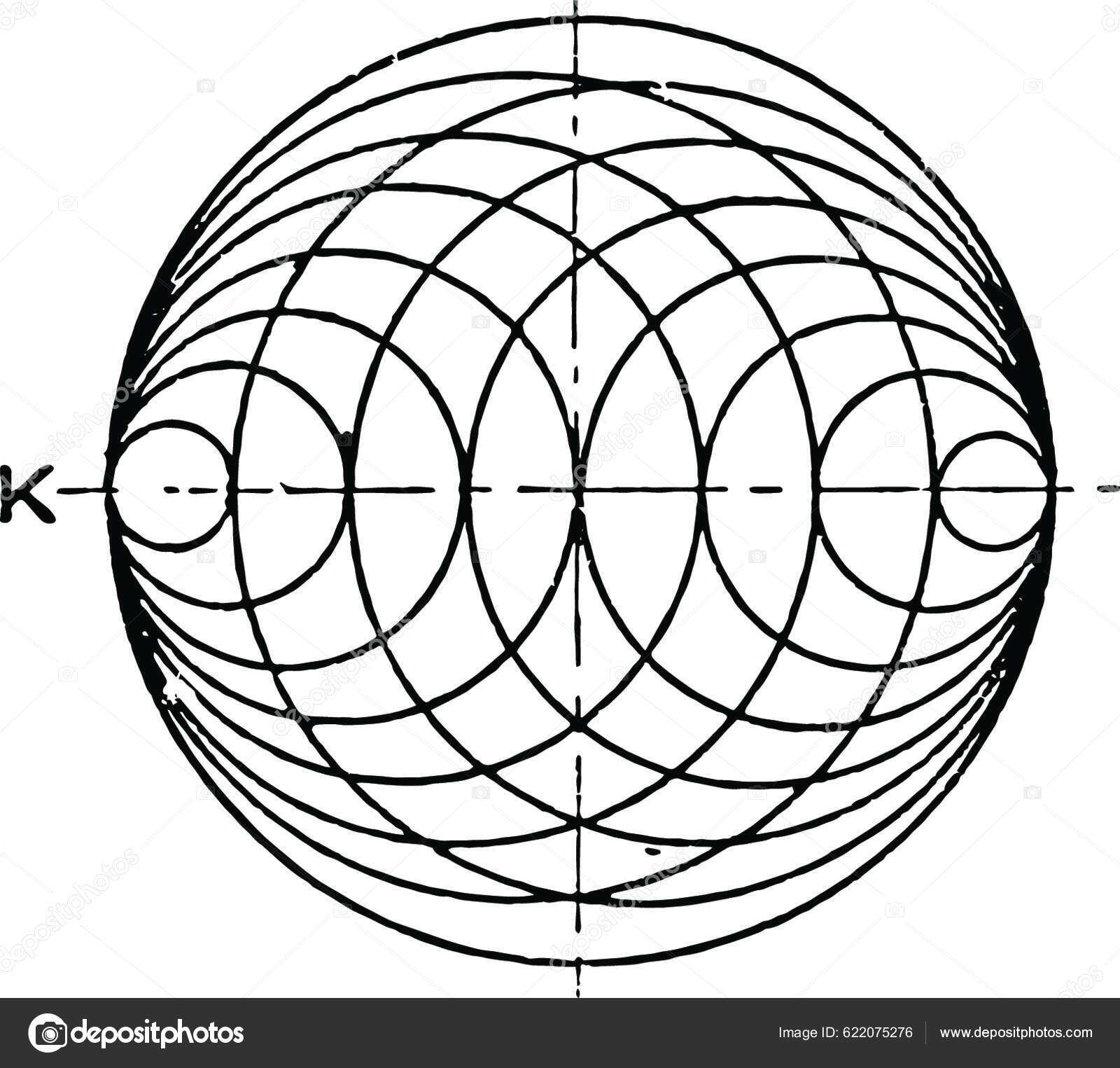 Mechanical Drawing Exercise Shading Sides Inscribed Circle Vector