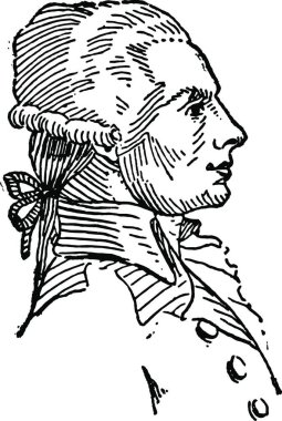 Robespierre siyah beyaz klasik vektör çizimi