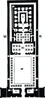 Ground Plan of Edfou, Edfou once had a second propylon