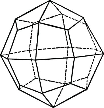 Icositetrahedron vintage vektör illüstrasyon tasarımı