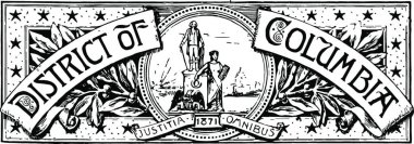 Kolombiya 'nın Washington Bölgesi klasik illüstrasyonunun bayrağı.