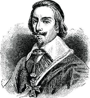 Richelieu vintage vektör çizimi