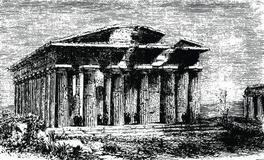 Graeco 'da bulunan Neptün Tapınağı antik Roma mahsulü