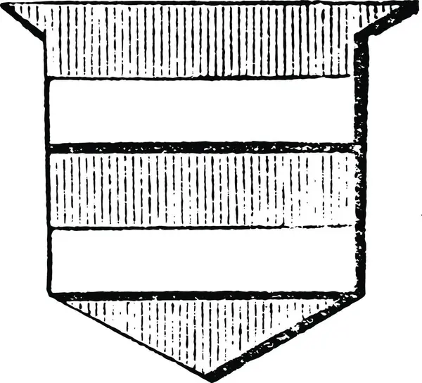 Щит Показує Бар Має Половину Його Ширини Гравірування Родовищ — стоковий вектор