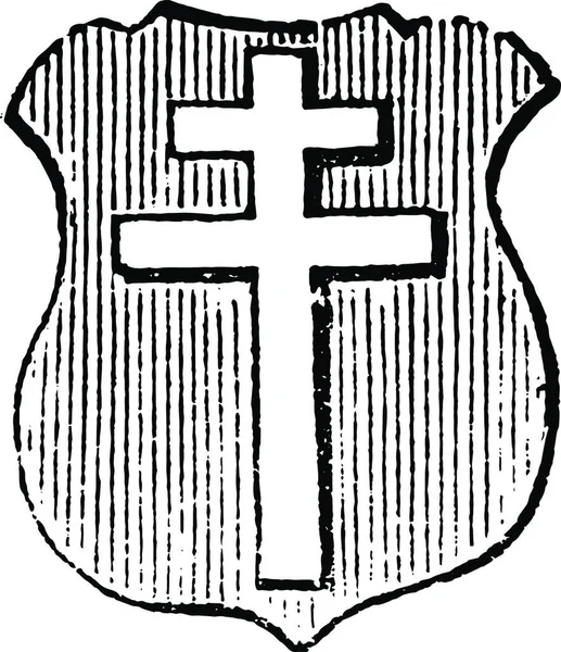 Cross Patriarchal Variant Christian Cross Vintage — Stock vektor