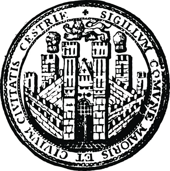 主教是代表切斯特市的一种纹章 — 图库矢量图片