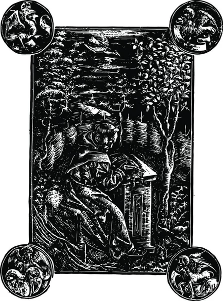 오트마르 Johann Otmar 독일의 예술가 오트마르의 인쇄물이다 — 스톡 벡터