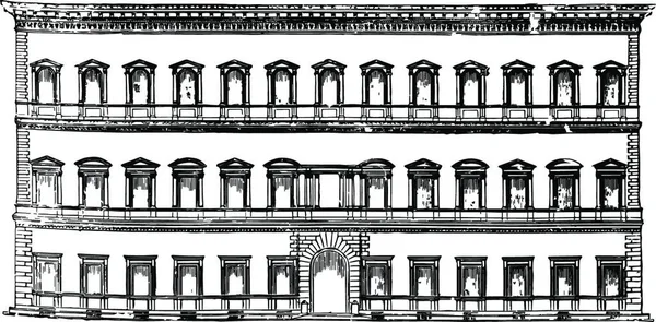 Farnese Palace Rome Prominente High Renaissance Vintage — Stockvector