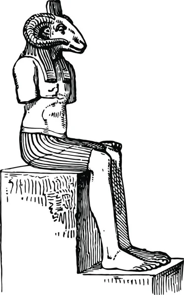 Ammon Ist Eine Griechische Und Römische Vorstellung Der Ägyptischen Gottheit — Stockvektor