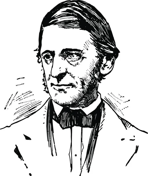 Ralph Waldo Emerson Vintage Illustration — Διανυσματικό Αρχείο