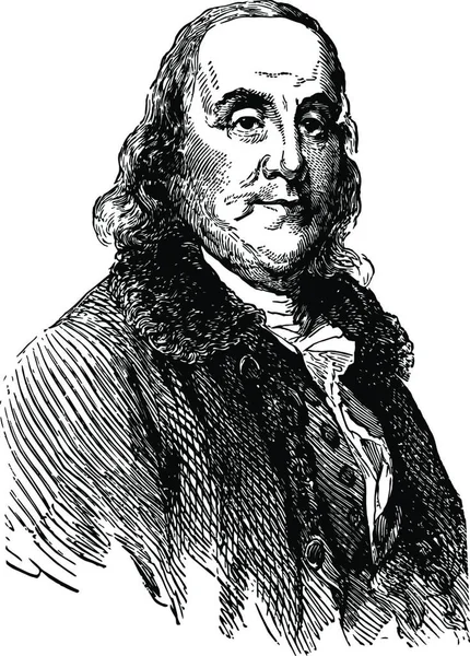 Benjamin Franklin Vintage Illustration — Stockový vektor