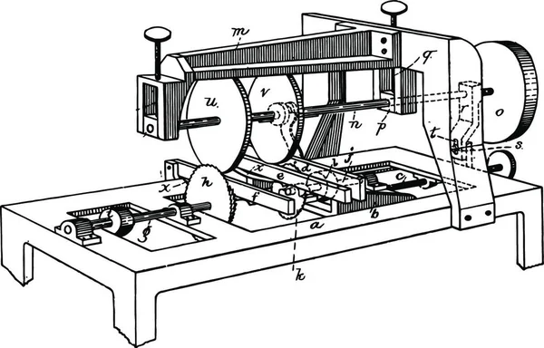 Machine Scier Grooving Vintage Vectoriel Illustration Design — Image vectorielle