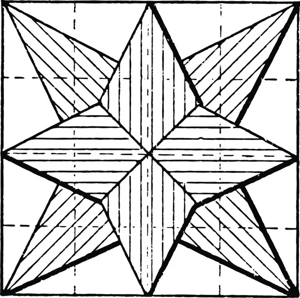 五角形の辺を使った星の作り方は 長さベクトルのイラストデザインと同じです — ストックベクタ