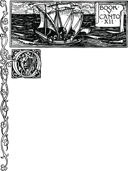 Peri Kraliçesi Edmund Spenser Tarafından Yazılmış Bir Ngiliz Epik Şiiridir — Stok Vektör