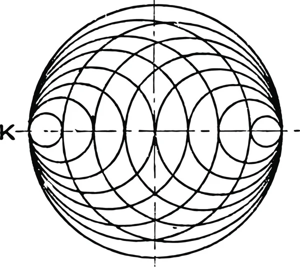 Exercice Dessin Mécanique Côtés Ombragés Cercle Inscrit Illustration Vectorielle — Image vectorielle