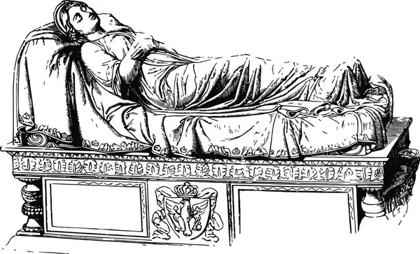 Могила Королеви Луїзи Скульптура Була Зроблена Rauch Вінтажний Вектор Ілюстрацій — стоковий вектор