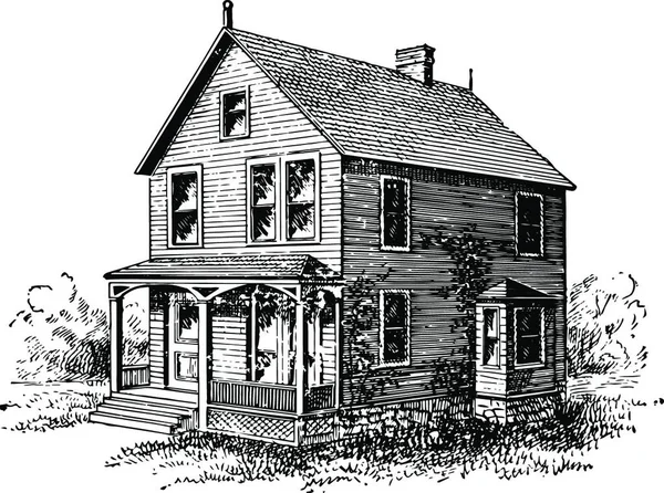 Casa Vintage Design Ilustração Vetorial — Vetor de Stock