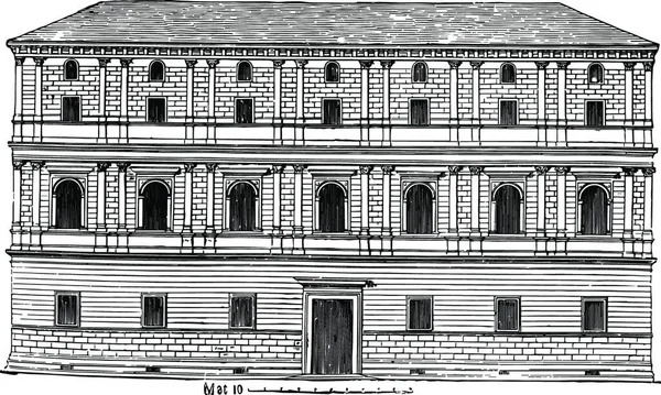 Palazzo Giraud Roma Roma Sono Palazzo Cancelleria Disegno Illustrazione Vettoriale — Vettoriale Stock