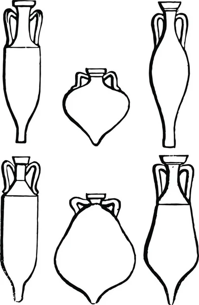 Amphorae Een Vat Dat Wordt Gebruikt Voor Het Houden Van — Stockvector