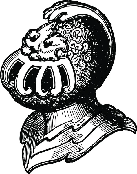 王子和贵族的头盔是一个纹章头盔 矢量图解简单设计 — 图库矢量图片