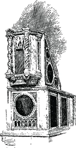 Ambo Ara Coeli Titular Basilica Rome Vintage Engraving — Vector de stock