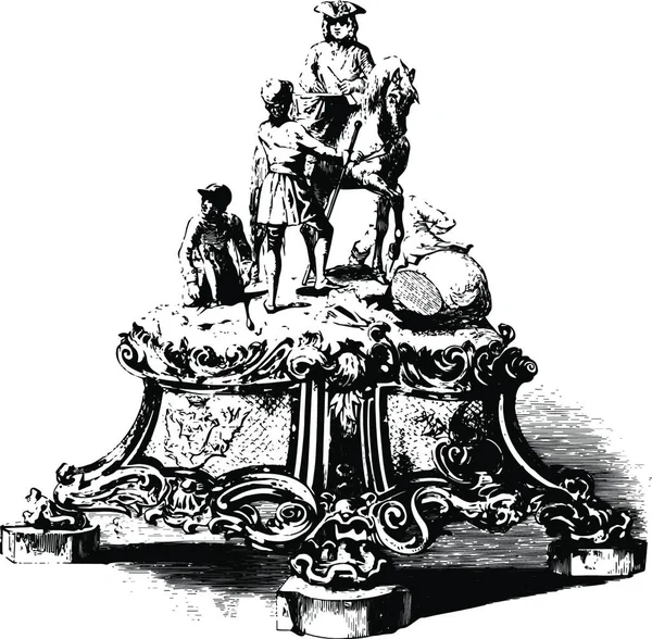 Marlborough Testimonial Rzeźba Przedstawiająca Johna Duke — Wektor stockowy