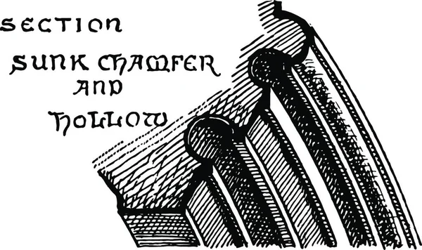 Арка Готики Формование Затонувший Chamfer Четырнадцатый Век — стоковый вектор