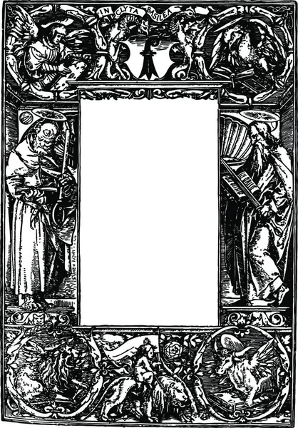 Fronteira Religiosa Foi Projetada Pelo Artista Alemão Hans Holbein — Vetor de Stock