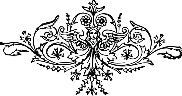 Разделитель Ангелом Украшены Цветочными Композиции — стоковый вектор