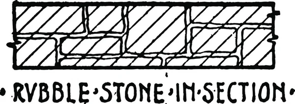Rubble Stone Sekcji Materiał Symbol Architektury Powiązanej Sztuki — Wektor stockowy